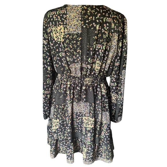 72. CUPSHE | Floral Long Sleeve Dress Sheer Lace Cutout Elastic Cuff & Waist - Picture 4 of 7